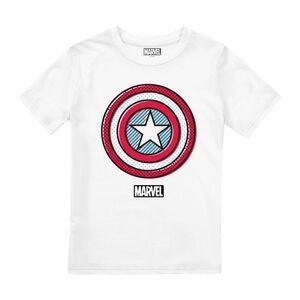 Captain America Childrens/Kids Ziptone Shield T-Shirt / White